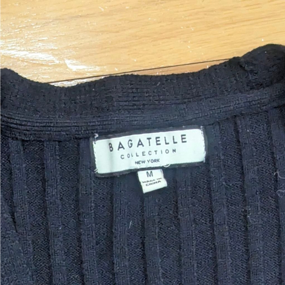 Bagatelle Navy Blue Ribbed Knit Cardigan & Pants Set Size Medium - Picture 4 of 11